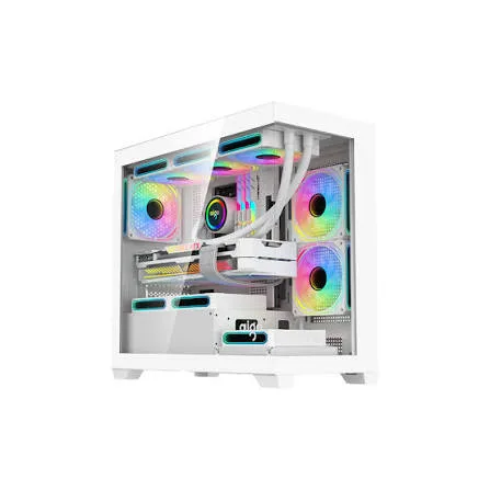 Aigo Darkflash White C218M Tempered Glass Micro-ATX PC Chassis