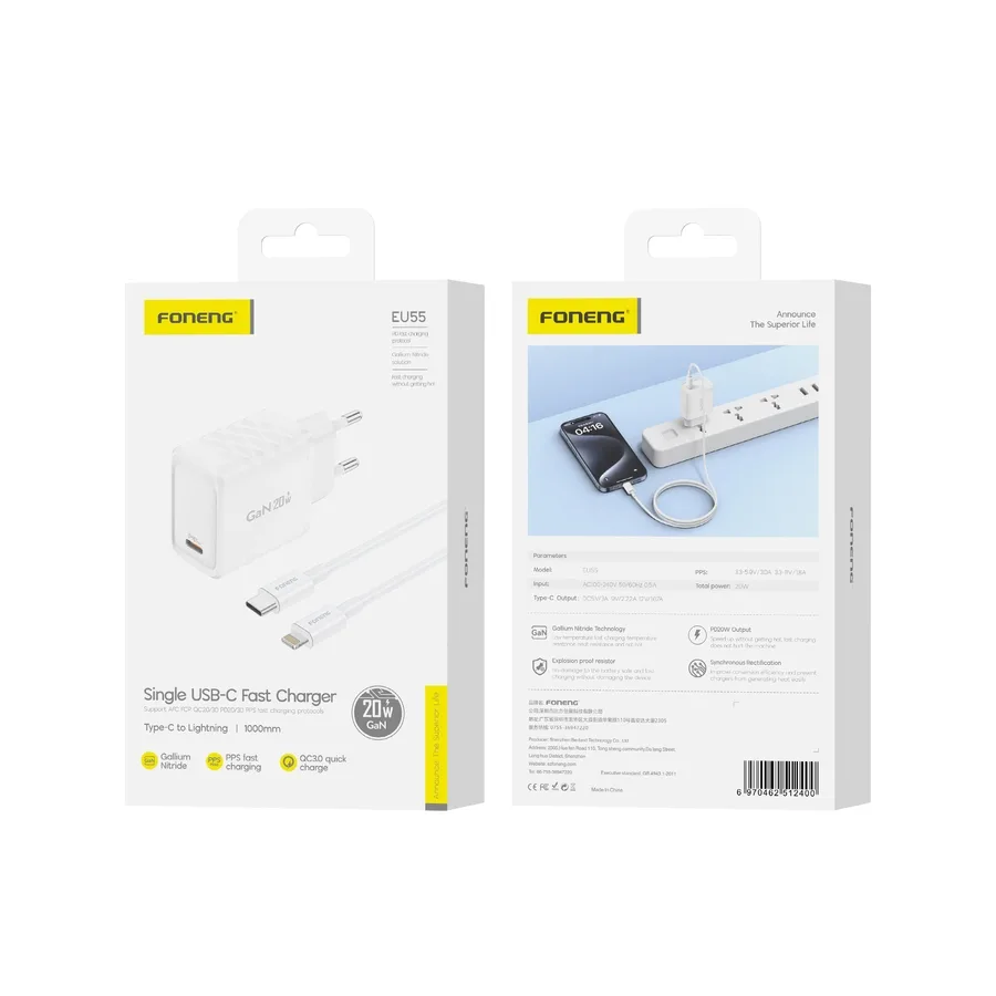 Foneng type-c lightning charger